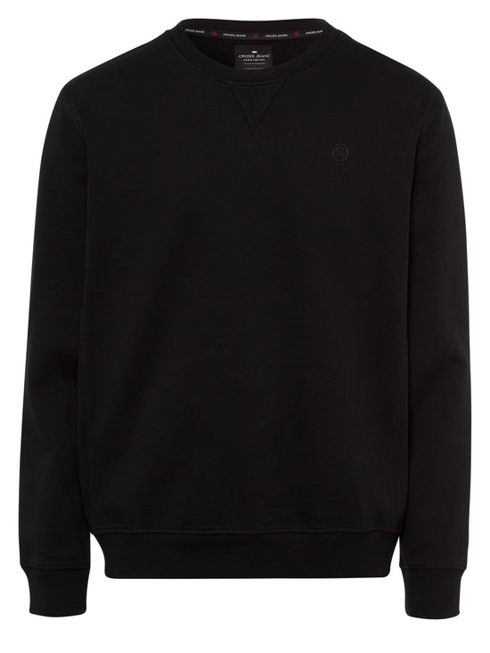 Men's regular sweatshirt with embroidered logo black