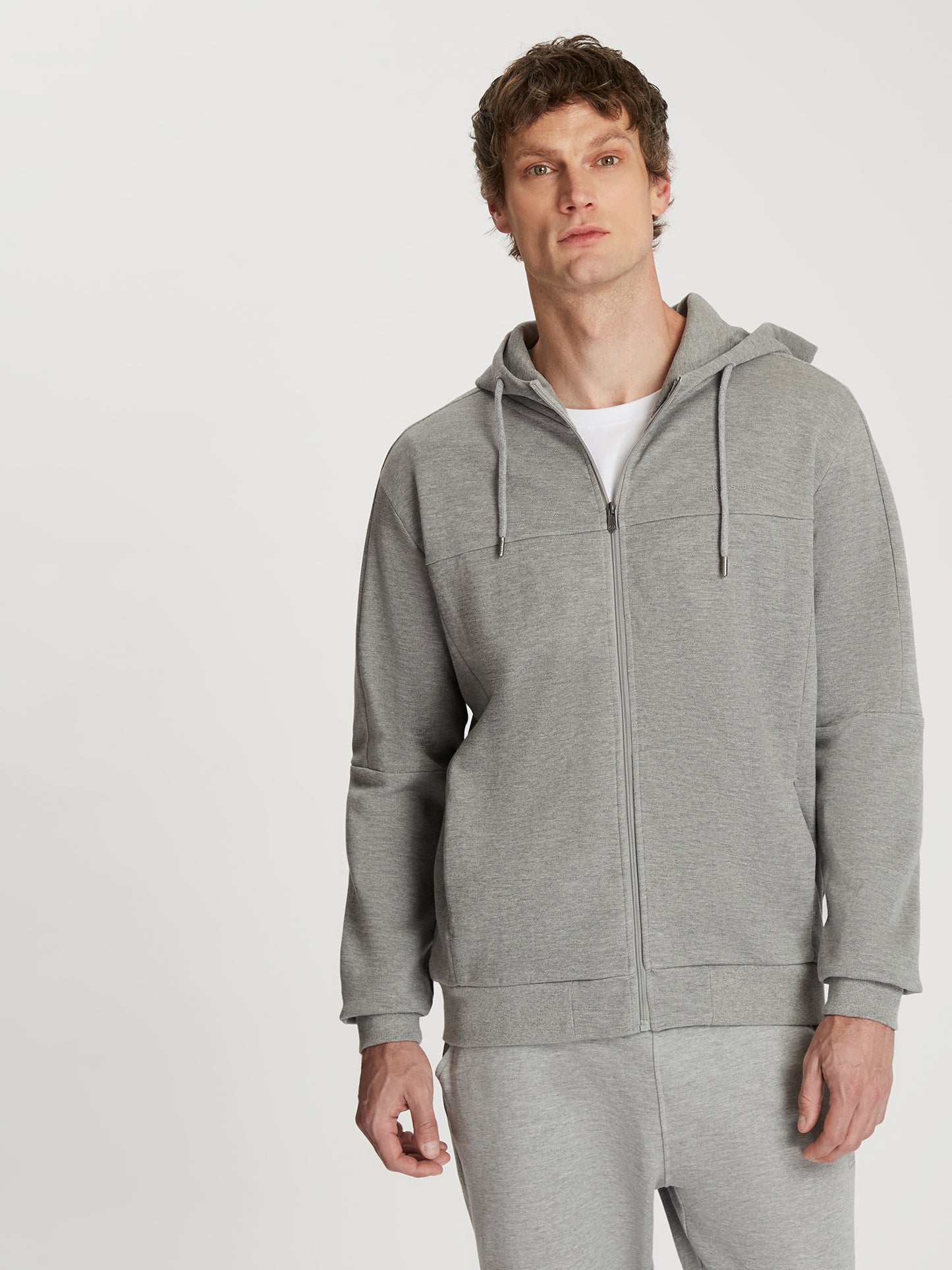 Herren Regular Hoody in grau meliert