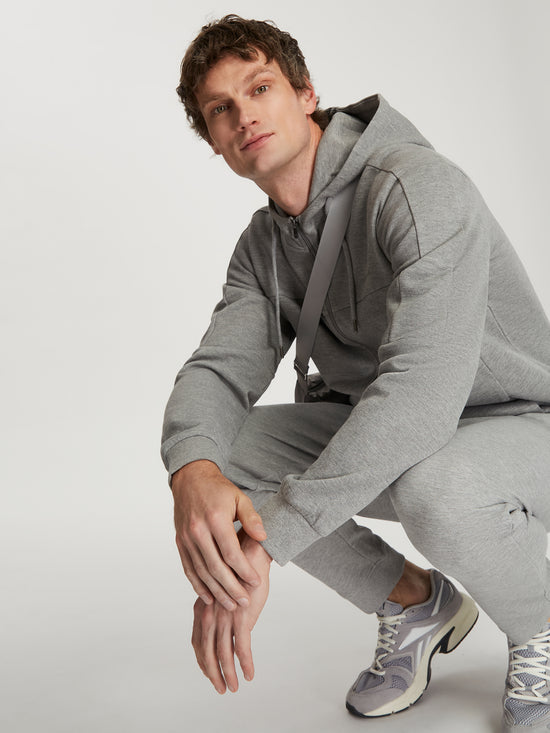 Herren Regular Hoody in grau meliert