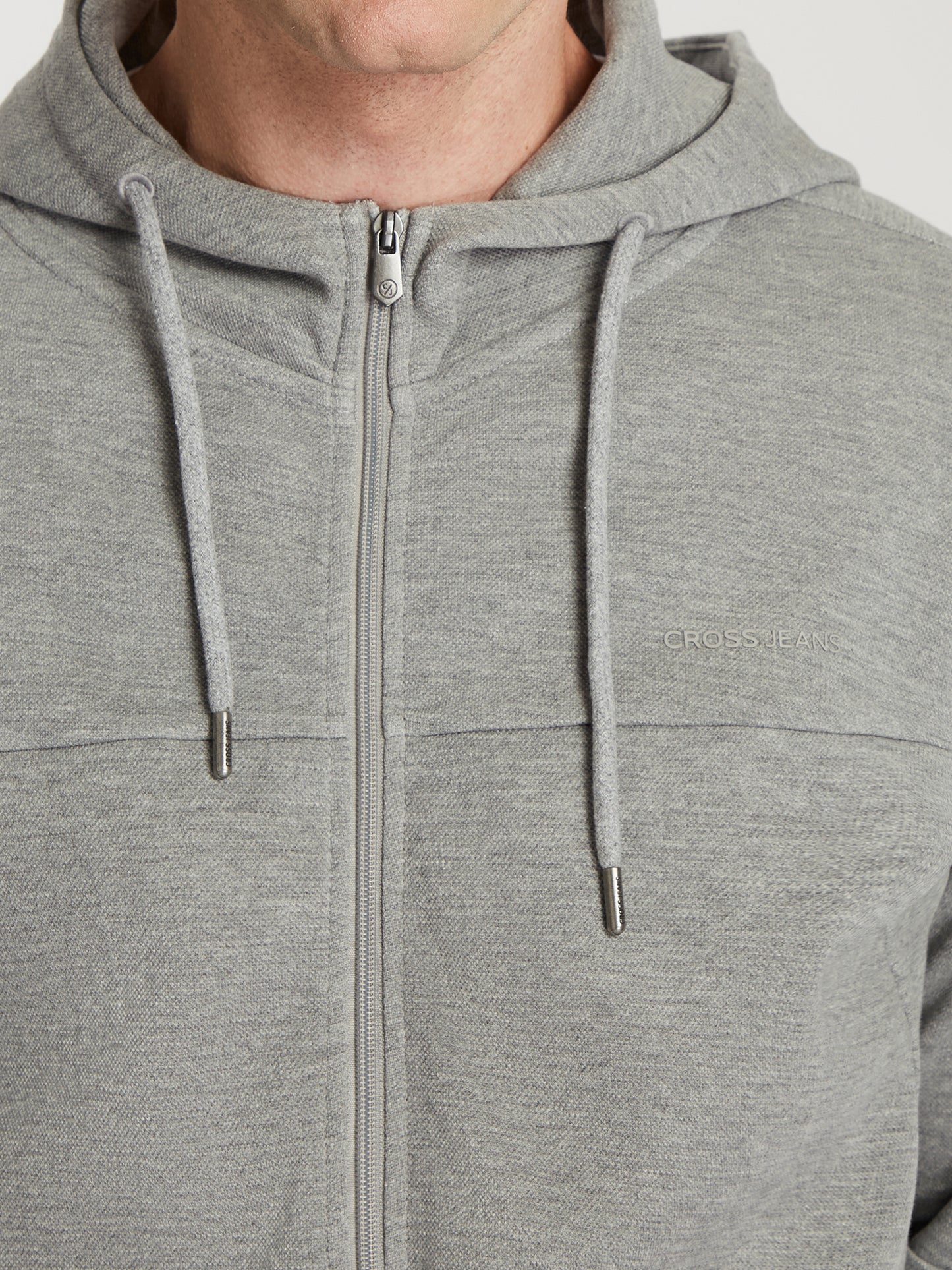 Herren Regular Hoody in grau meliert