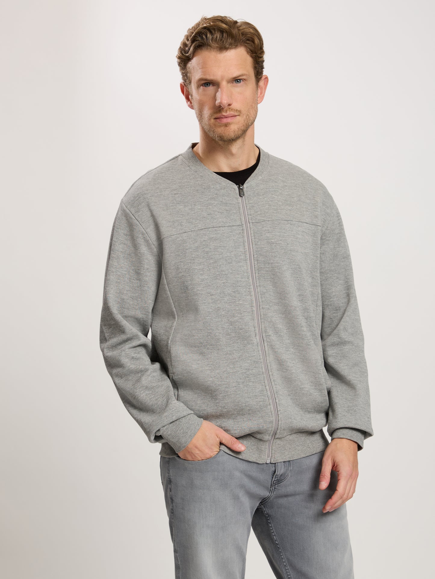 Herren Regular Sweat In Grey Melange