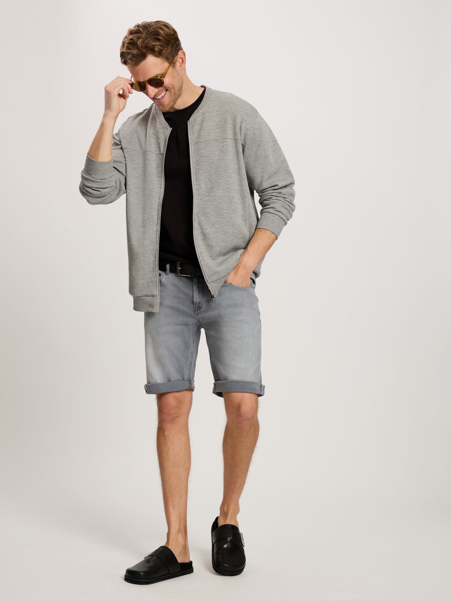 Herren Regular Sweat In Grey Melange