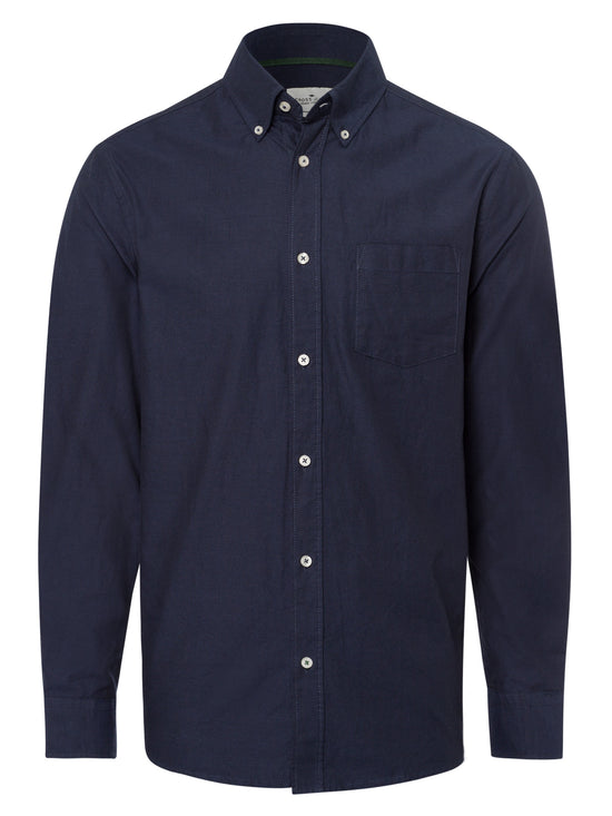Herren Regular Langarmhemd navyblau