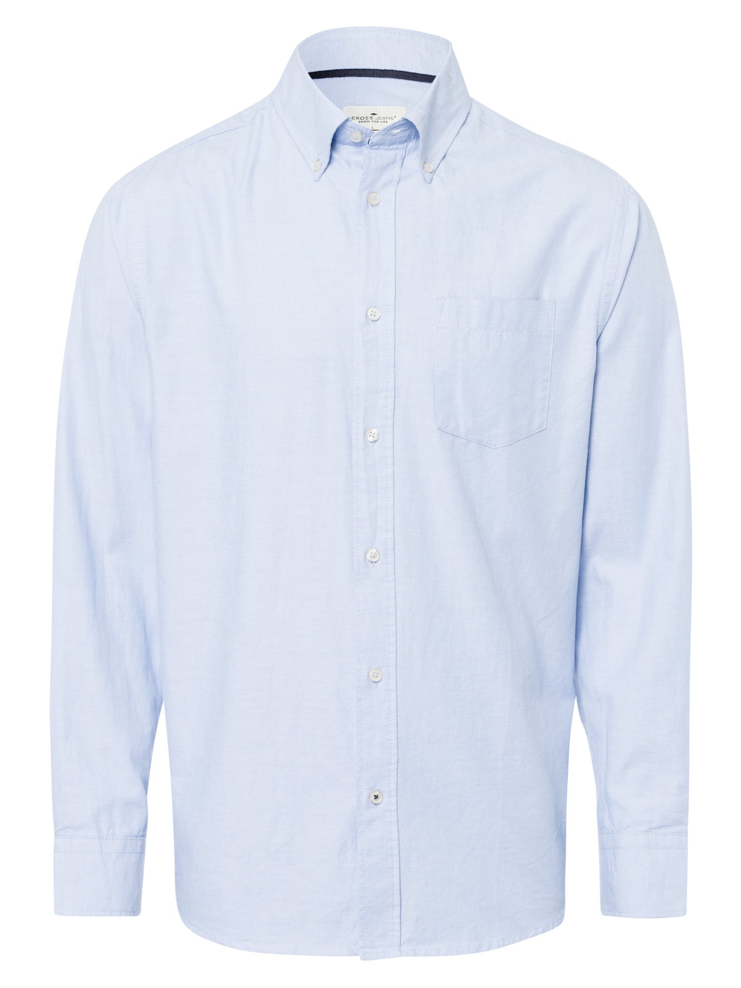 Men's regular long-sleeved shirt sky blue