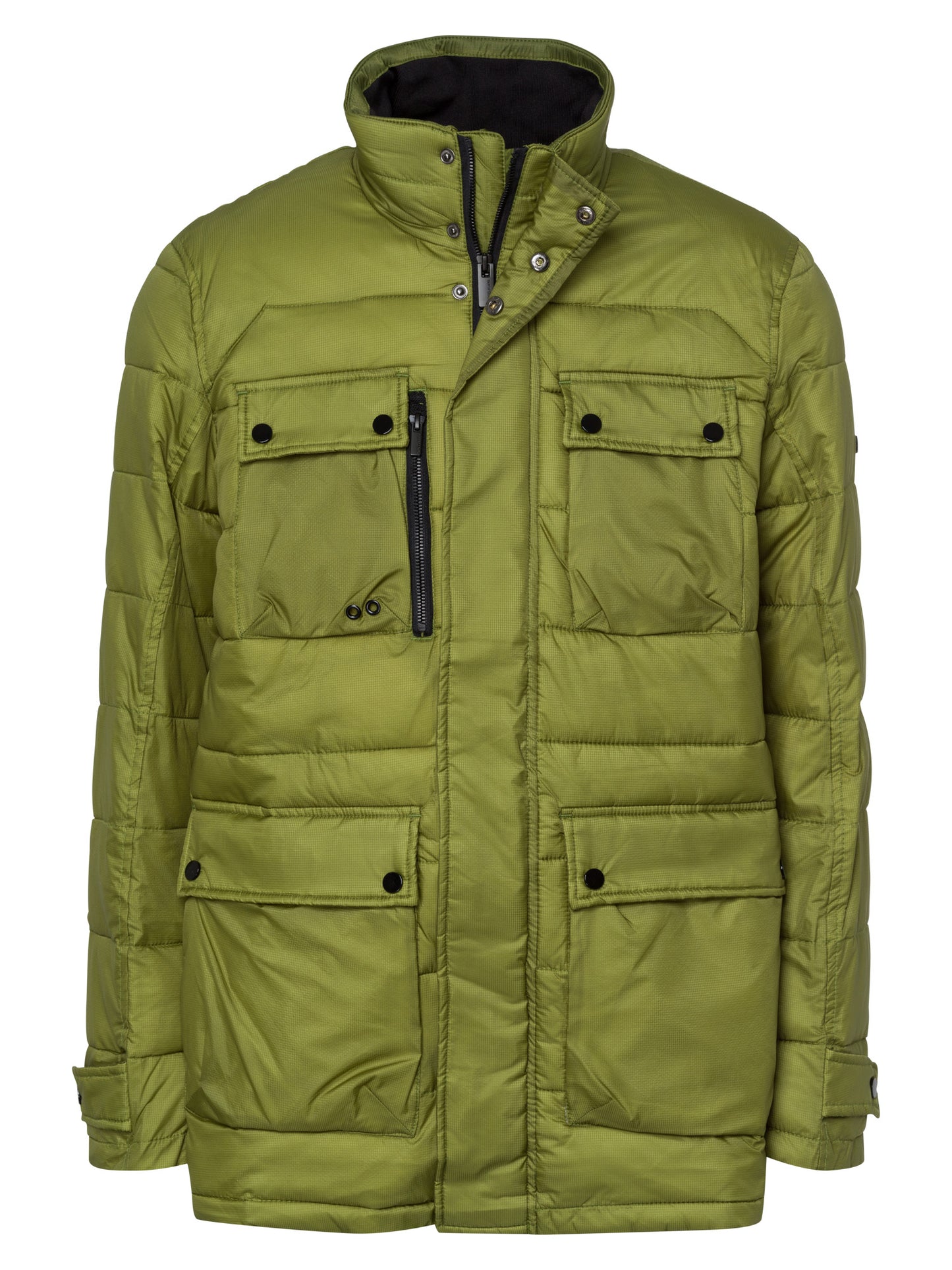 Men's regular winter jacket with zipper and pockets green