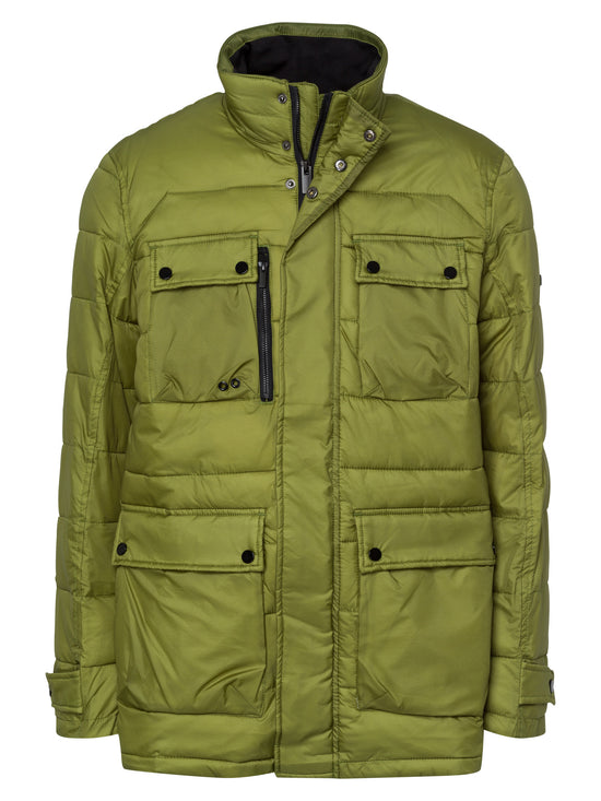 Men's regular winter jacket with zipper and pockets green