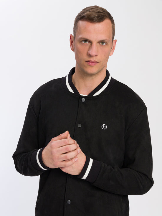 Herren Collage Jacke in schwarz