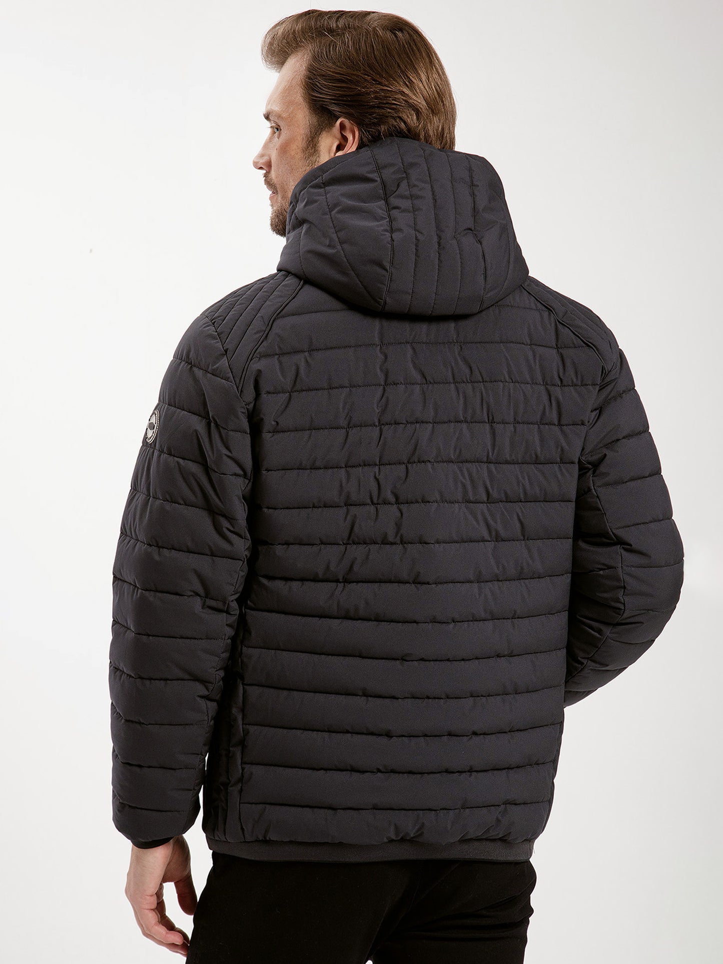 Men's regular quilted winter jacket in black