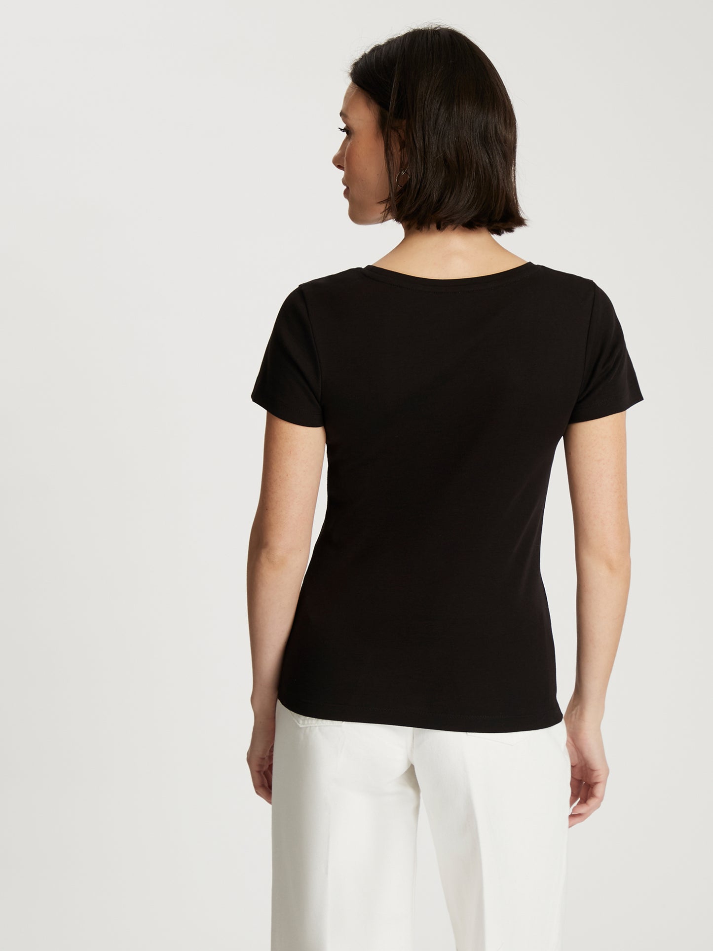 Damen Slim T-Shirt in schwarz