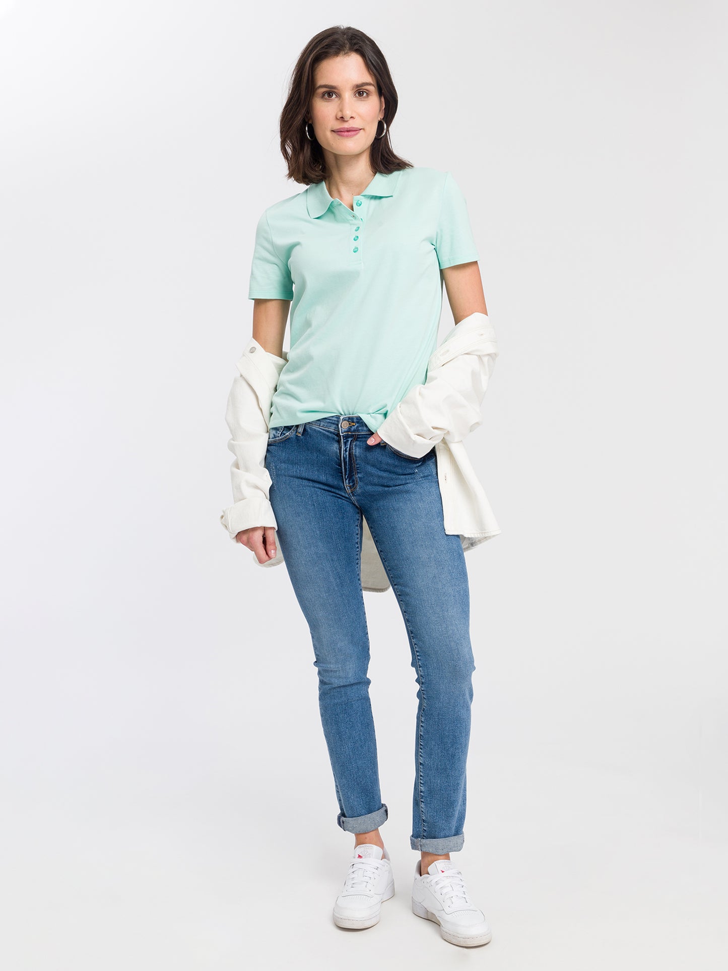 Women's slim polo shirt mint