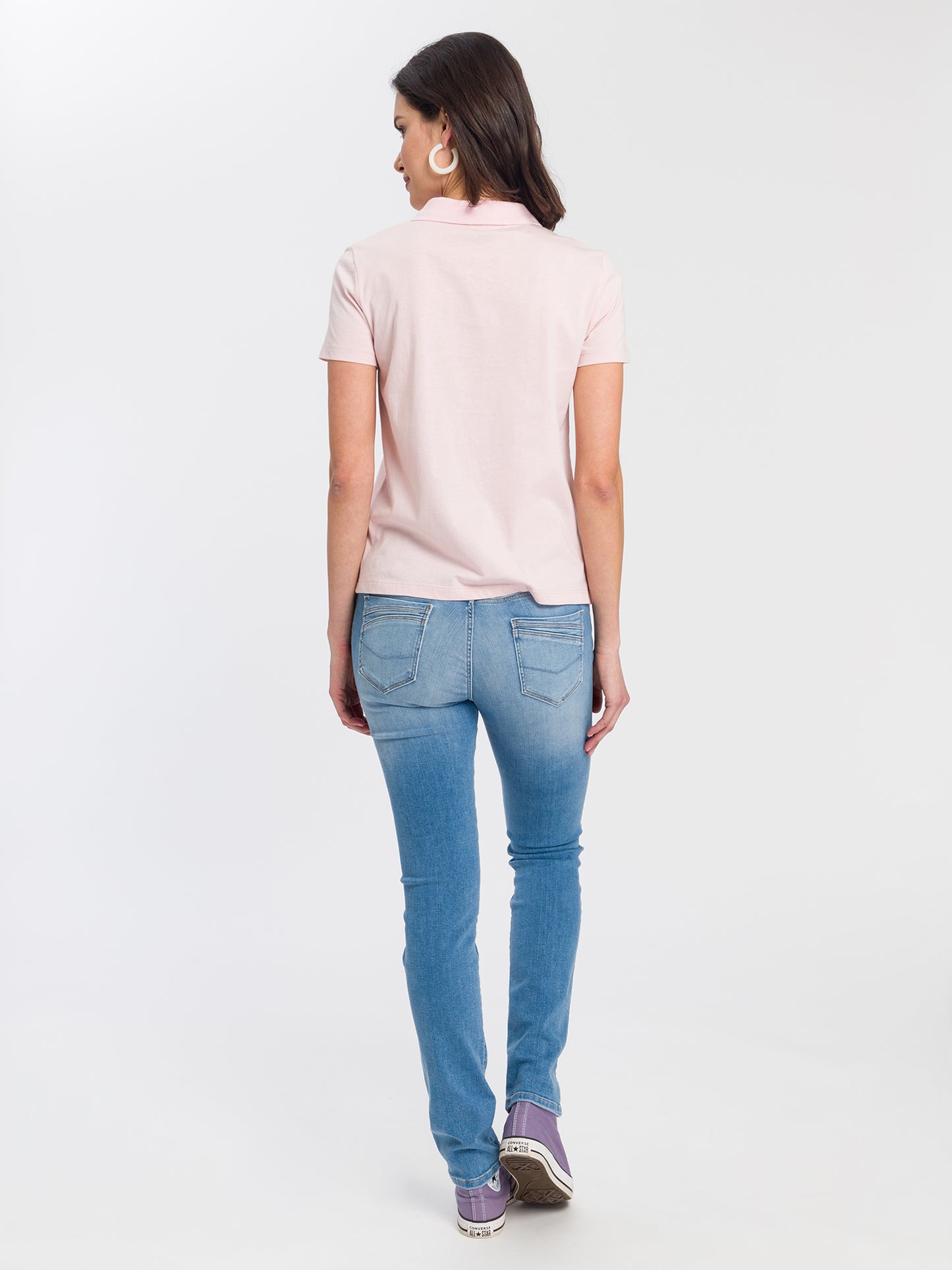 Damen Slim Polo-Shirt rosa