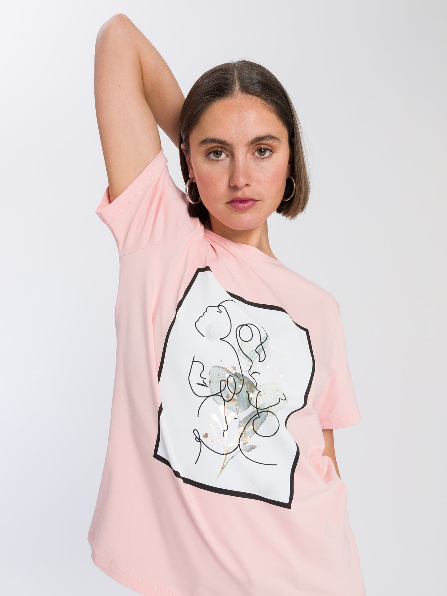 Women's regular print t-shirt pink