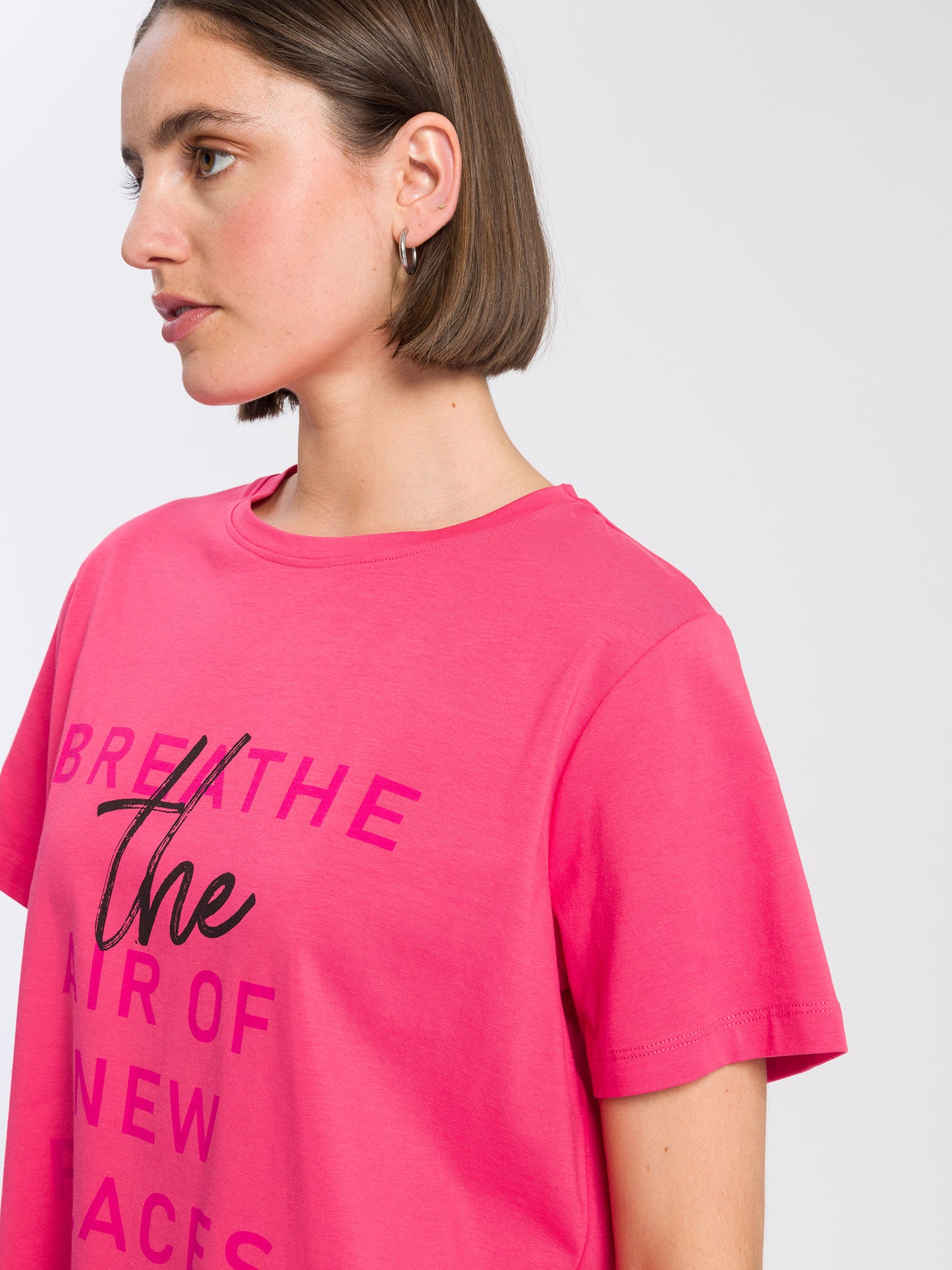 Damen Regular Print T-Shirt pink