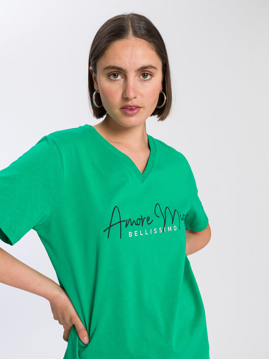 Women's Regular V-Neck T-Shirt Amore Mio