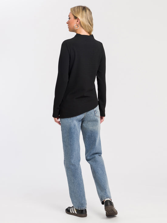 Skinny Jeans Black Long Sleeves And Jeans Women's Slim Long