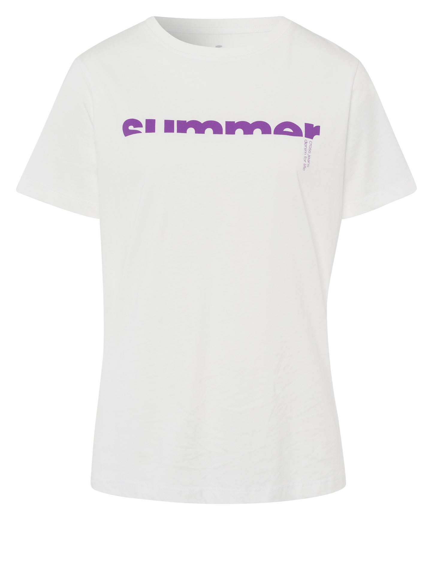 Damen Regular T-Shirt Statement-Print ecru