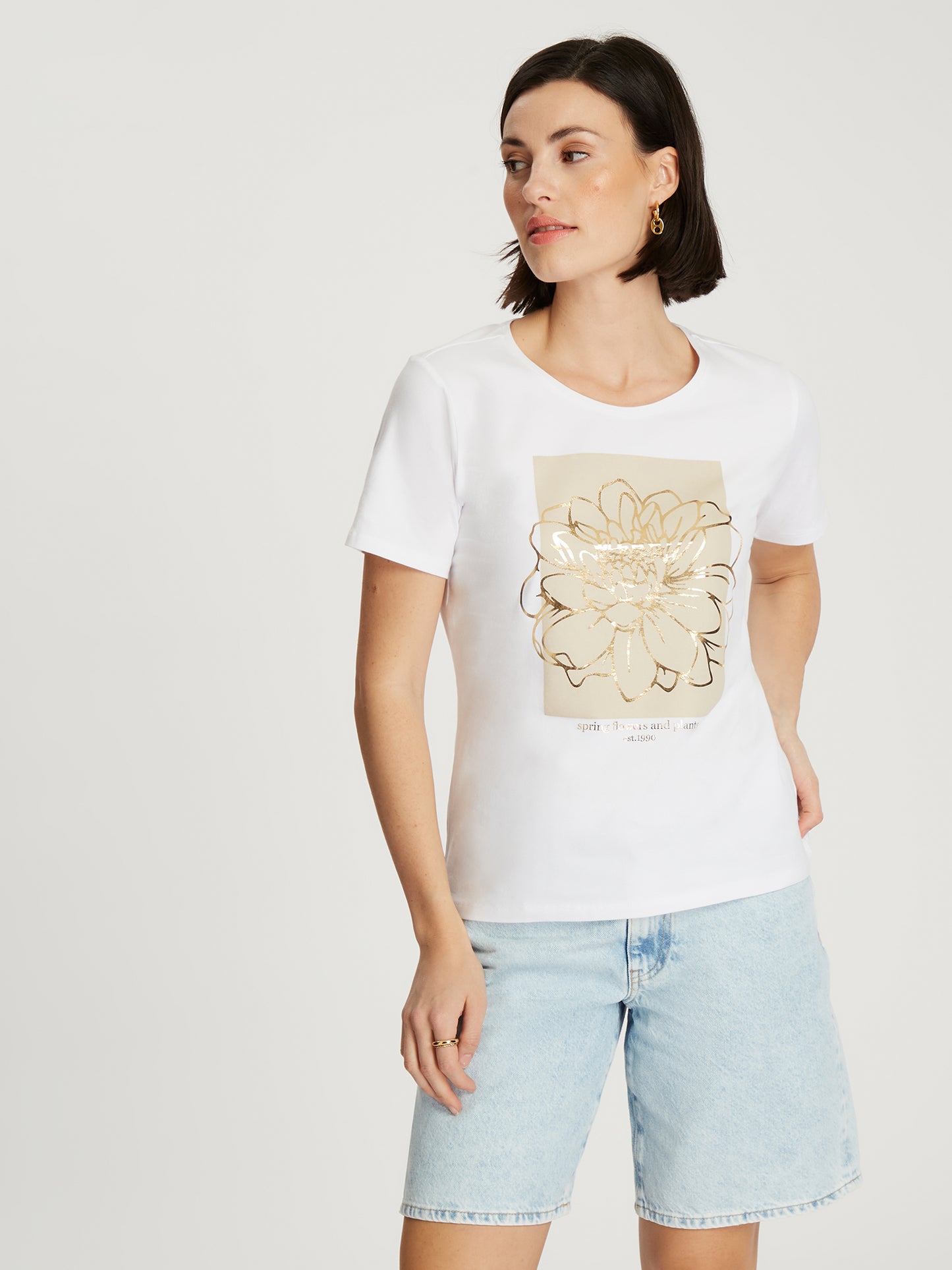 Damen Slim T-Shirt in weiß