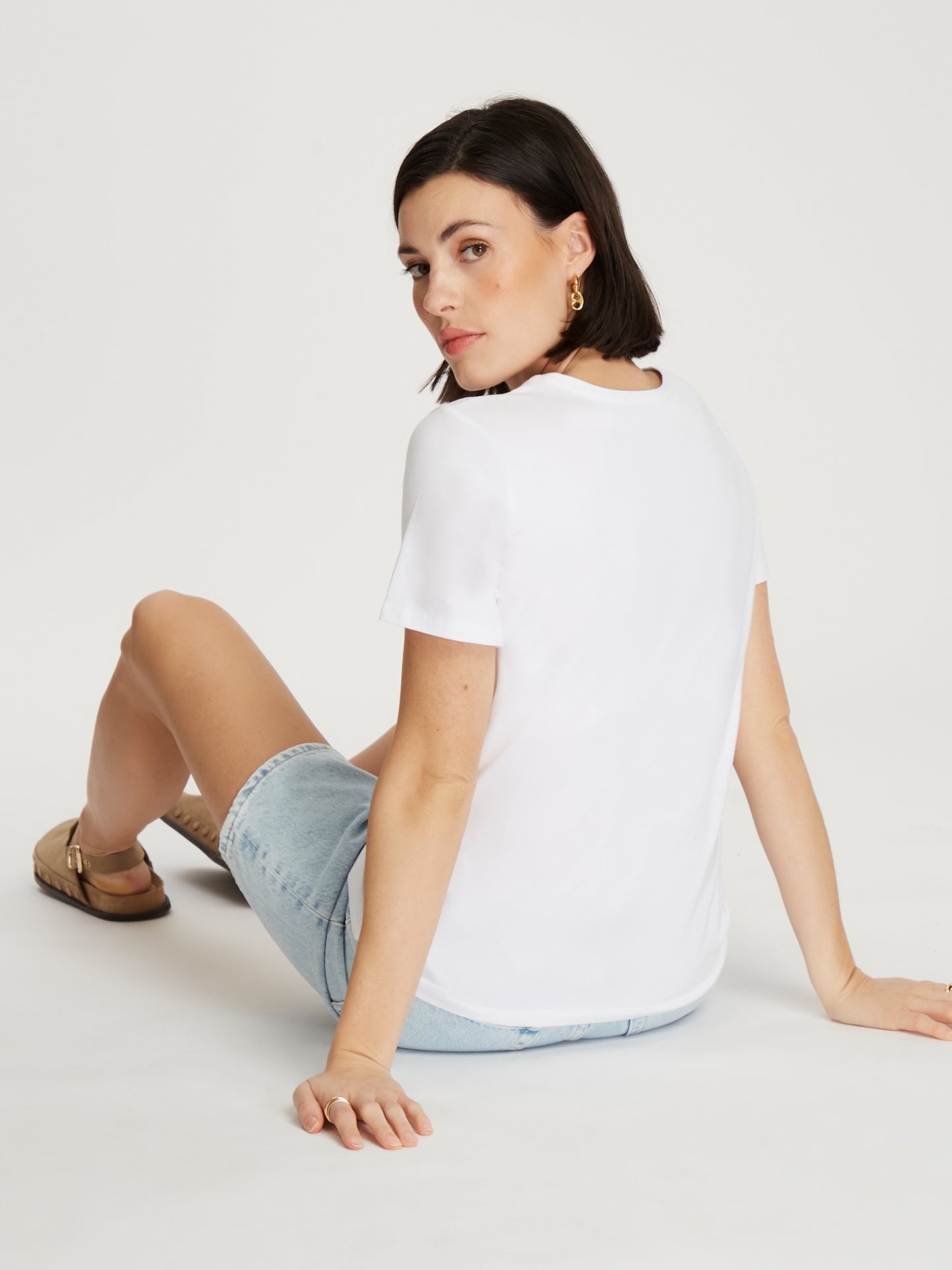 Damen Slim T-Shirt in weiß