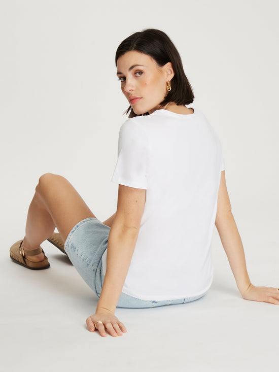 Damen Slim T-Shirt in weiß