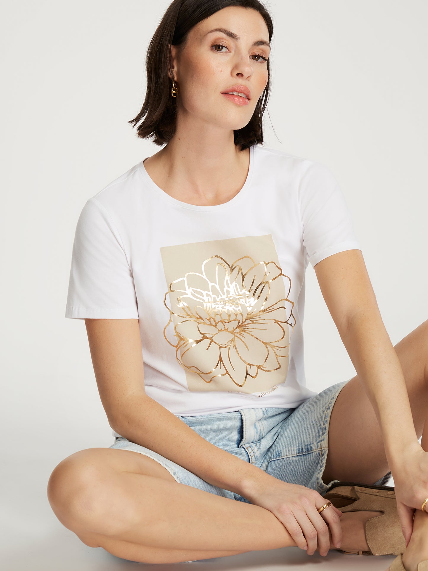 Damen Slim T-Shirt in weiß