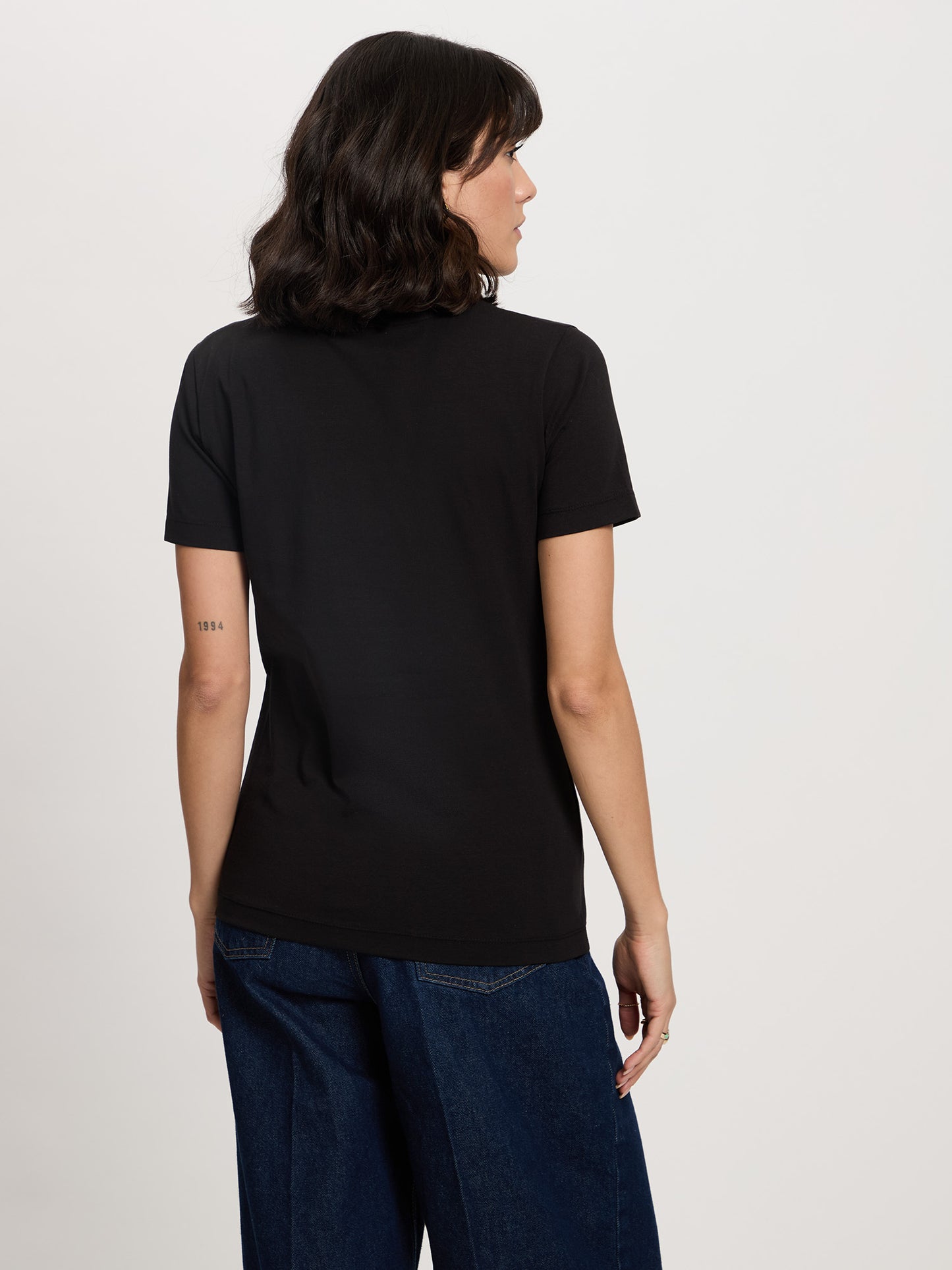 Damen Slim T-Shirt in schwarz