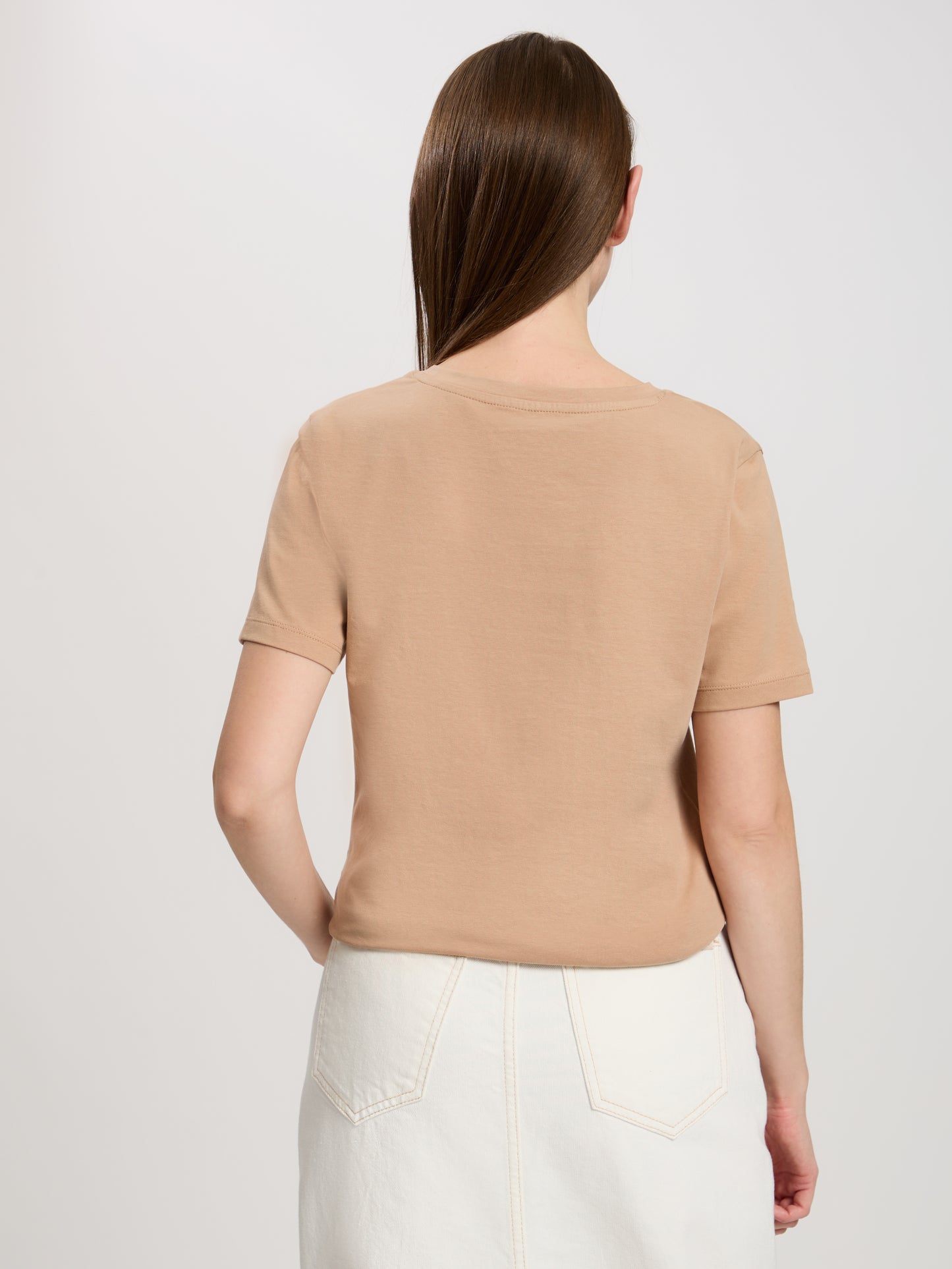 Damen Slim T-Shirt in braun