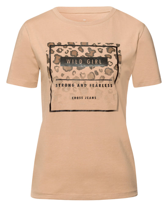 Damen Slim T-Shirt in braun