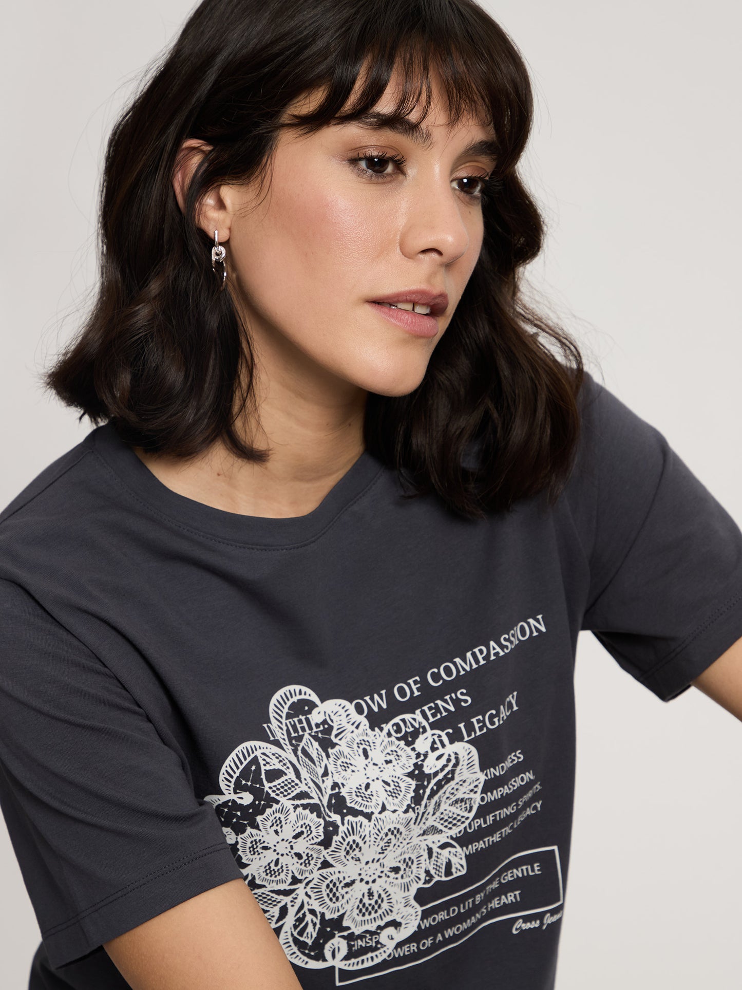 Damen Regular T-Shirt in anthrazit