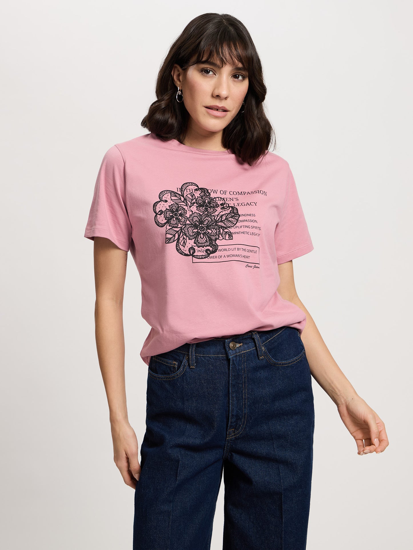 Damen Regular T-Shirt in rosa