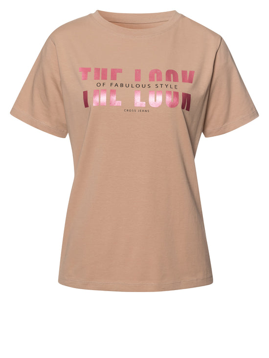 Damen Regular T-Shirt In Taupe