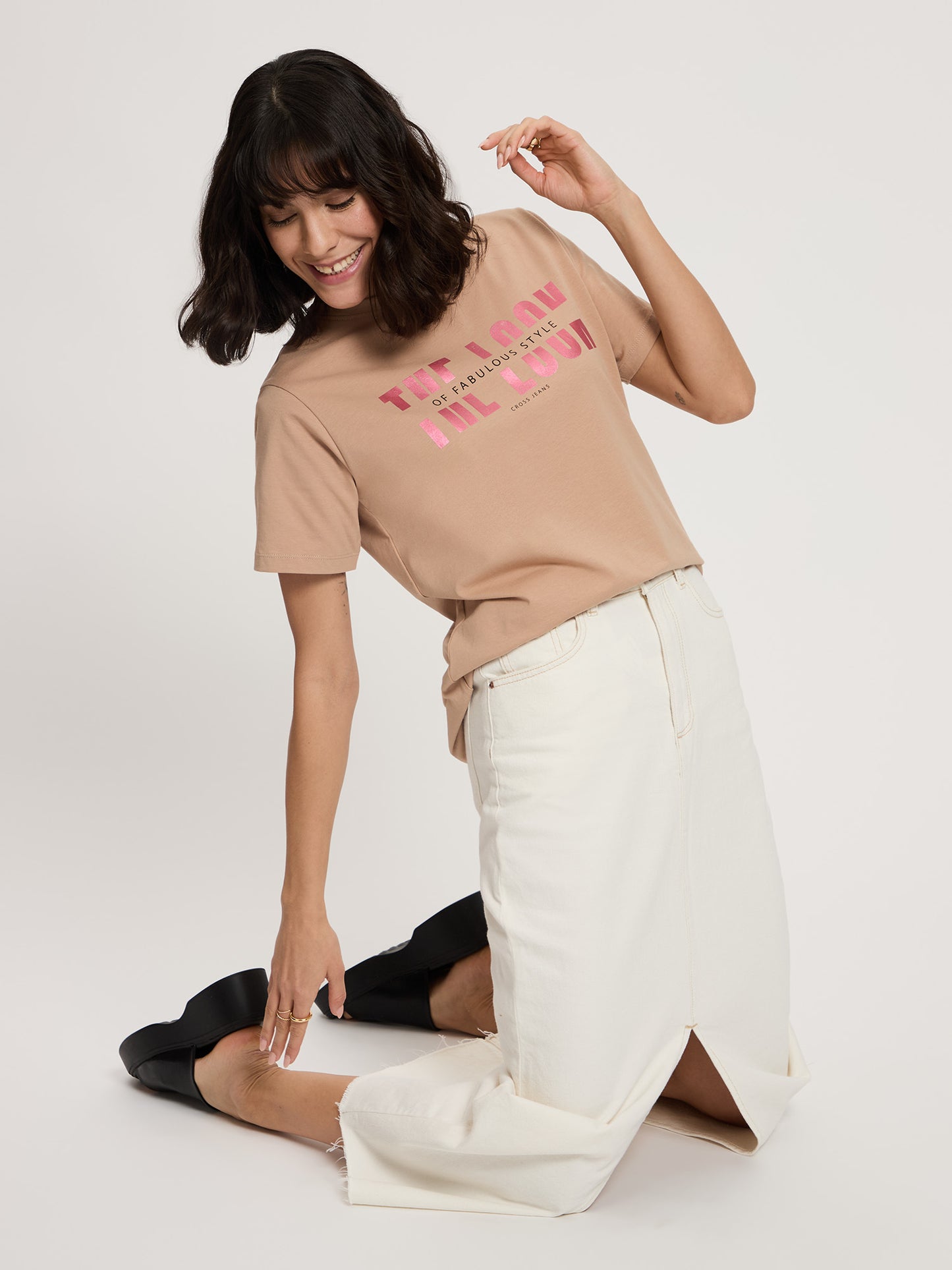 Damen Regular T-Shirt In Taupe