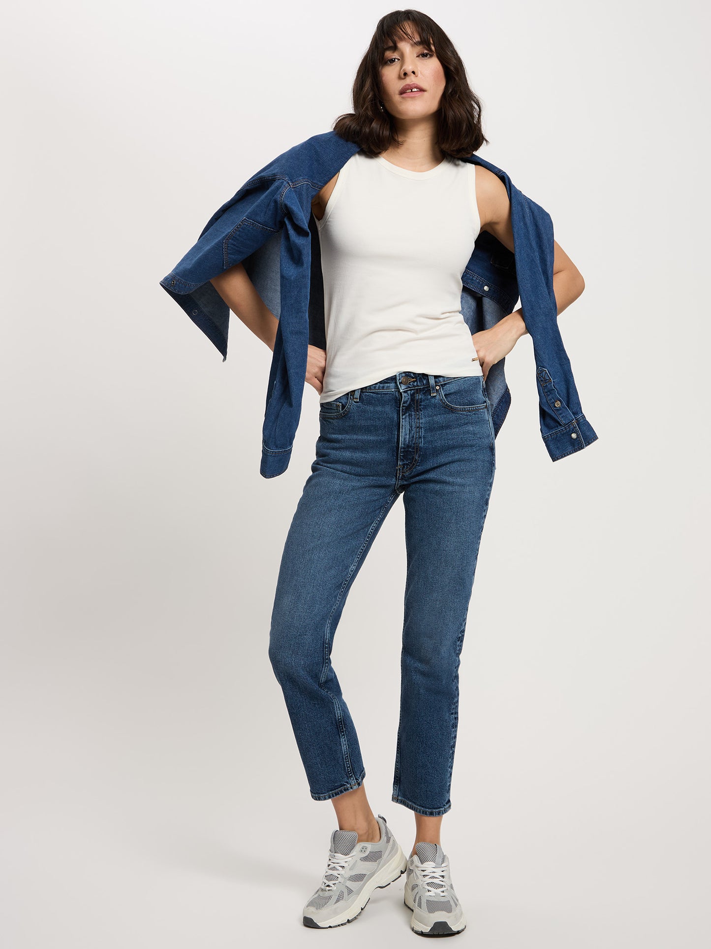 Damen Slim T-Shirt in ecru