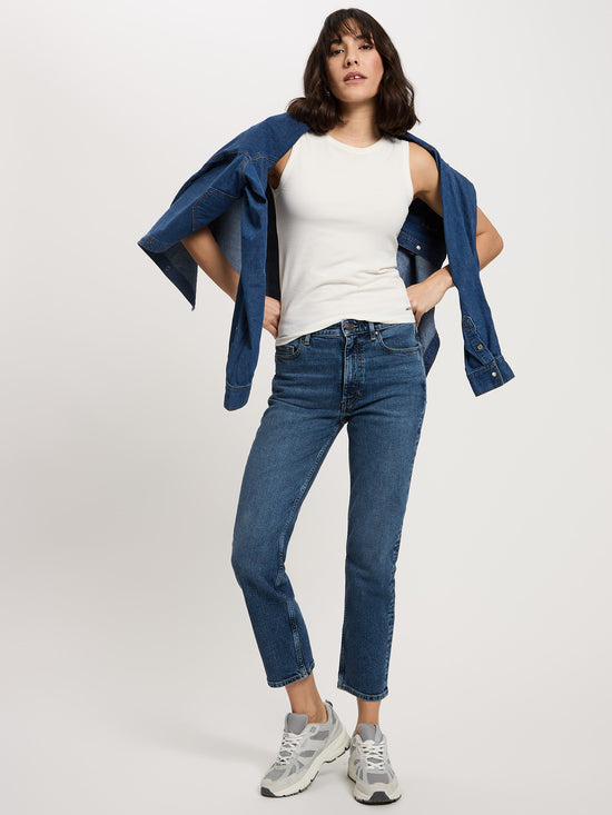 Damen Slim T-Shirt in ecru