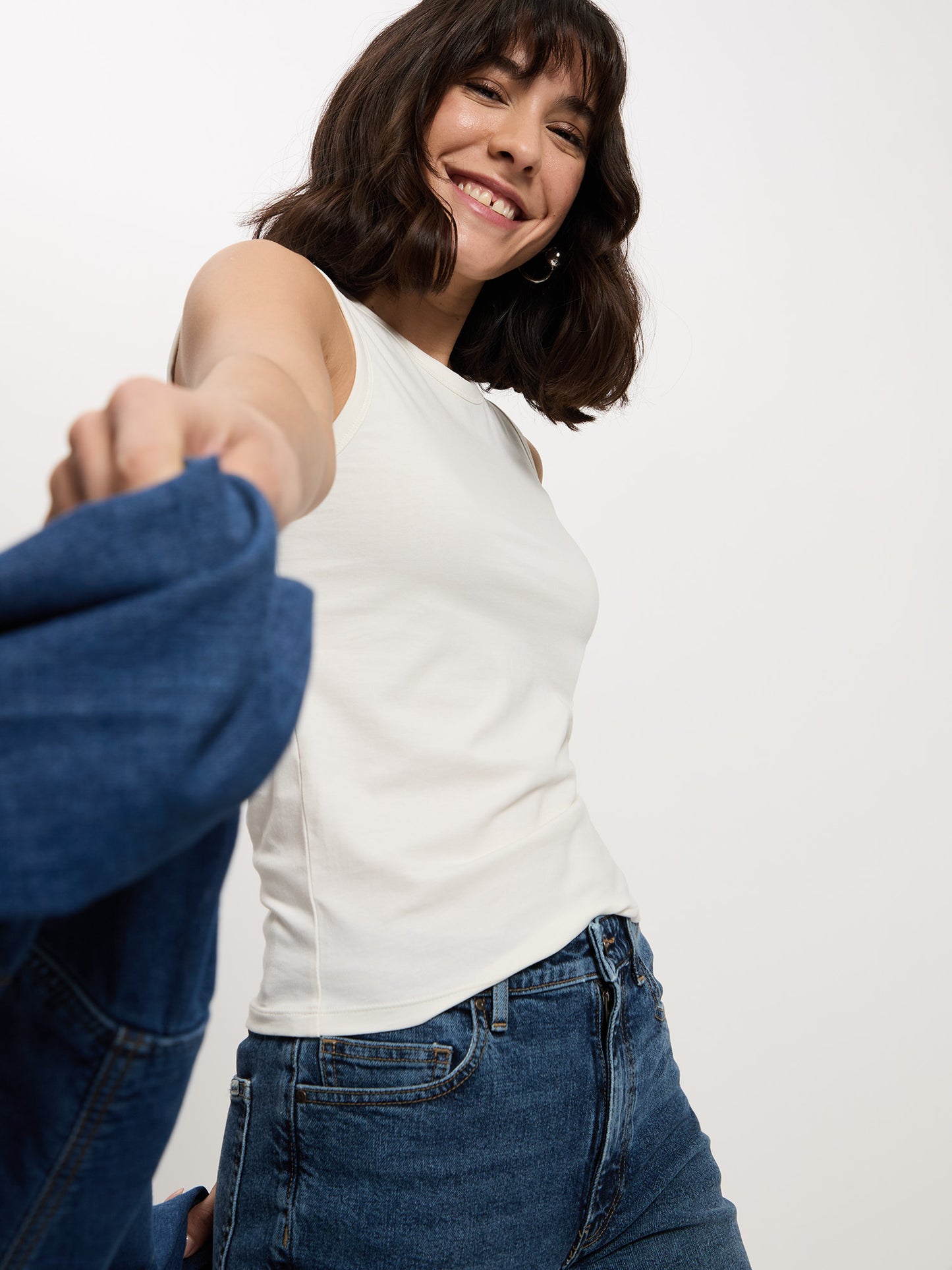 Damen Slim T-Shirt in ecru
