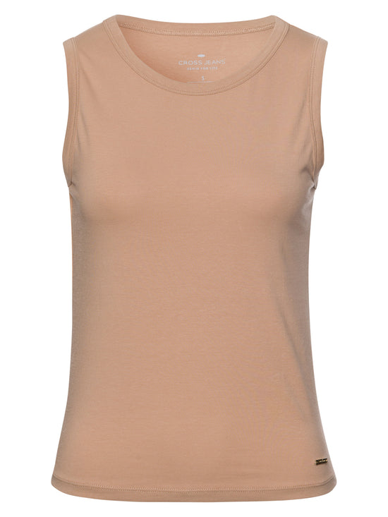 Damen Slim T-Shirt in taupe