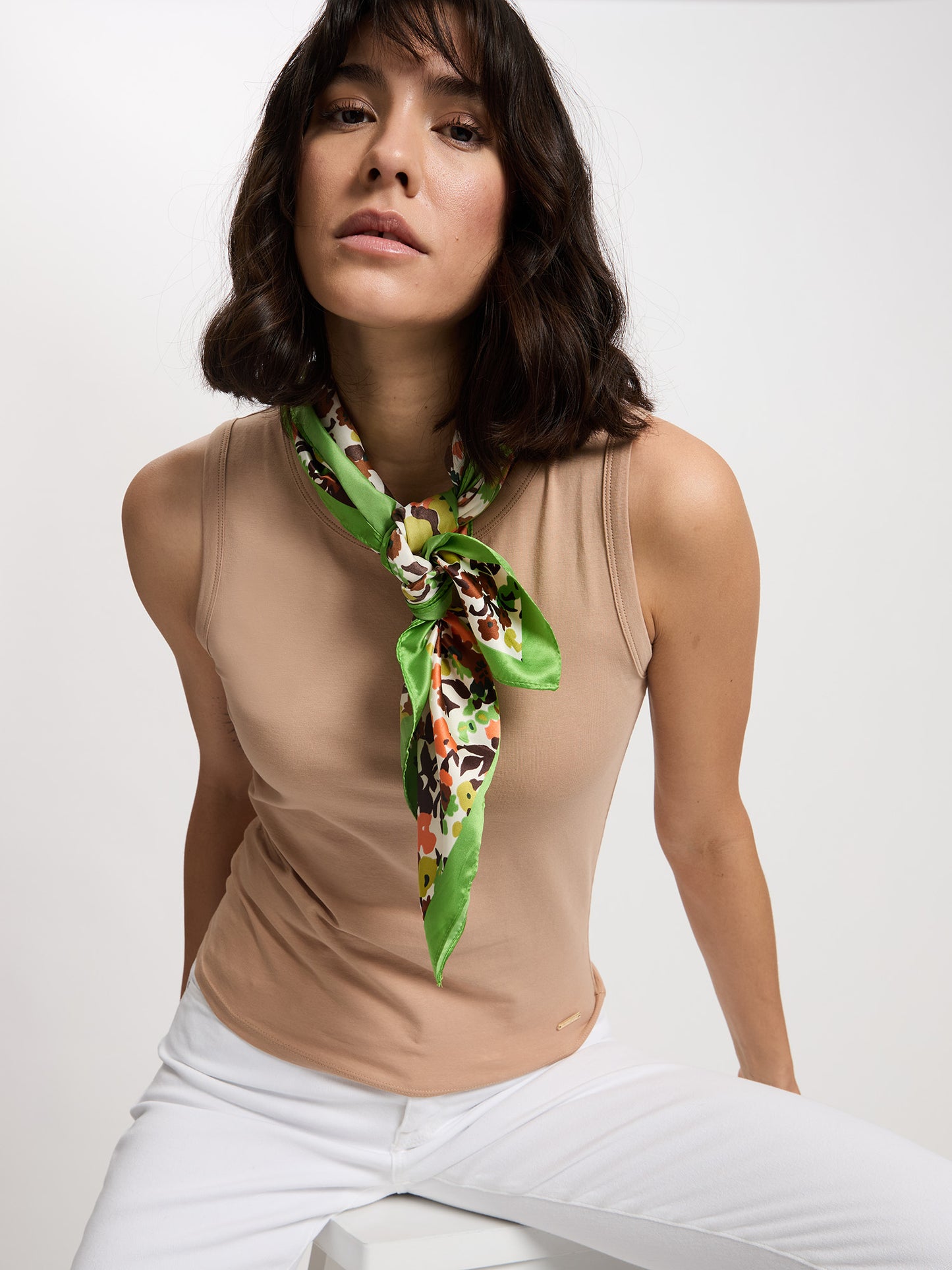 Damen Slim T-Shirt in taupe