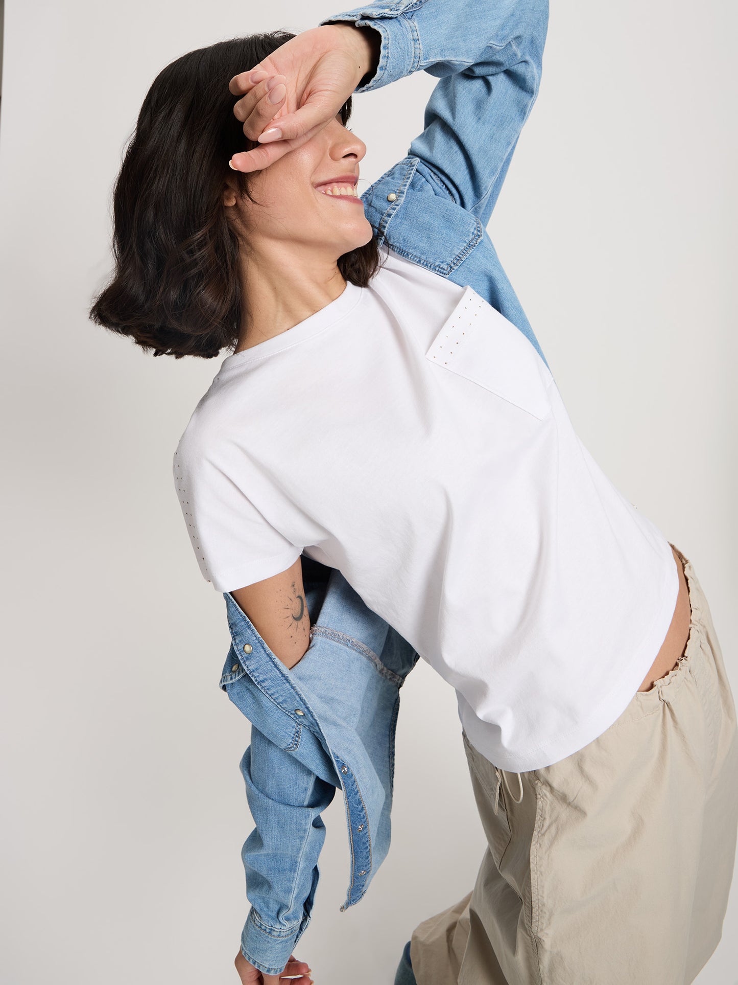 Damen Regular T-Shirt in weiß