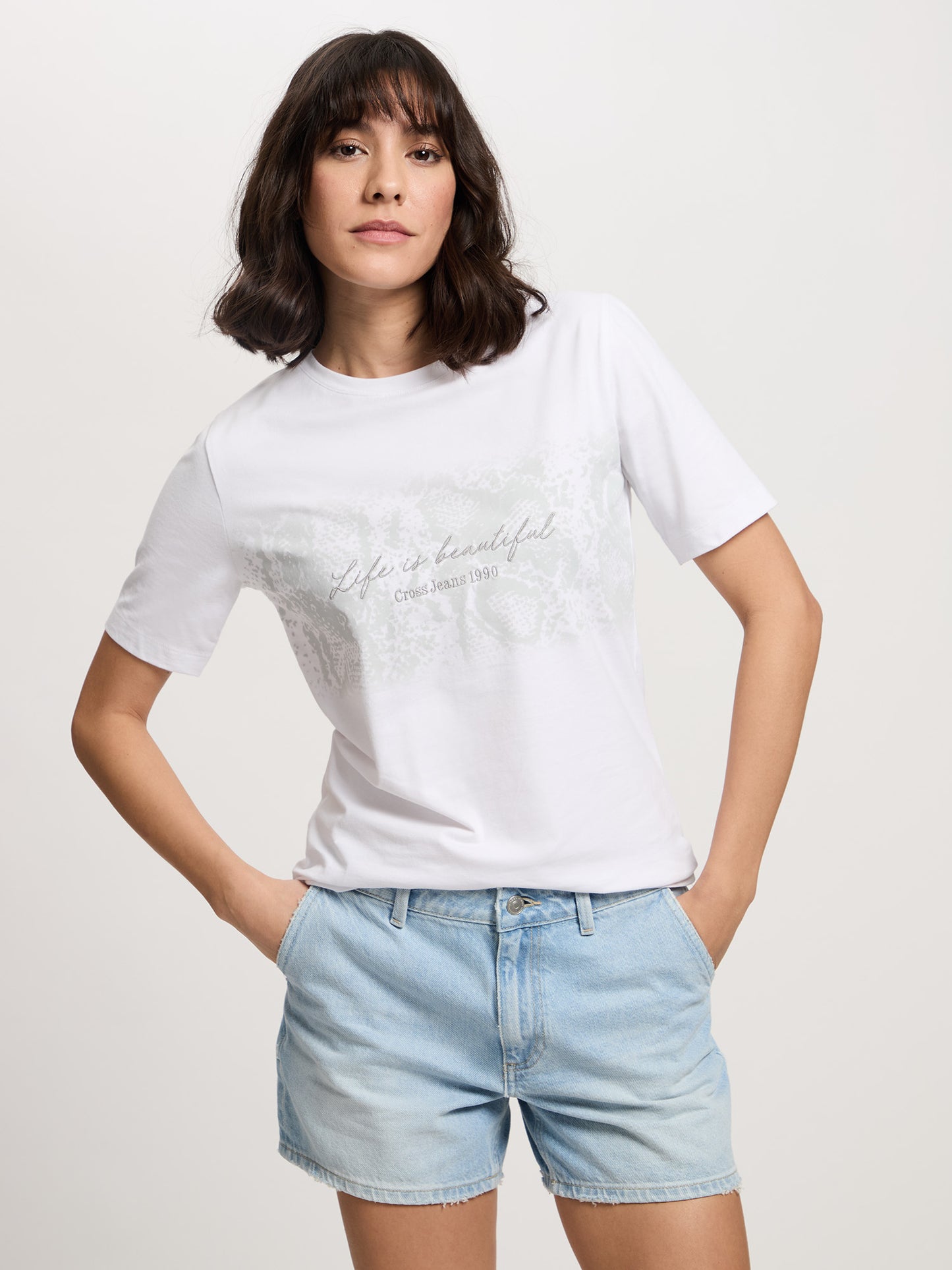 Damen Regular T-Shirt in weiß
