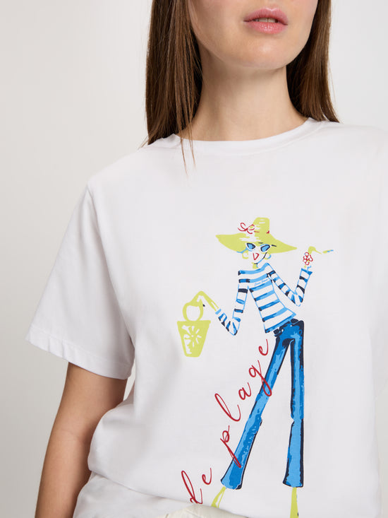 Damen Regular T-Shirt in weiß