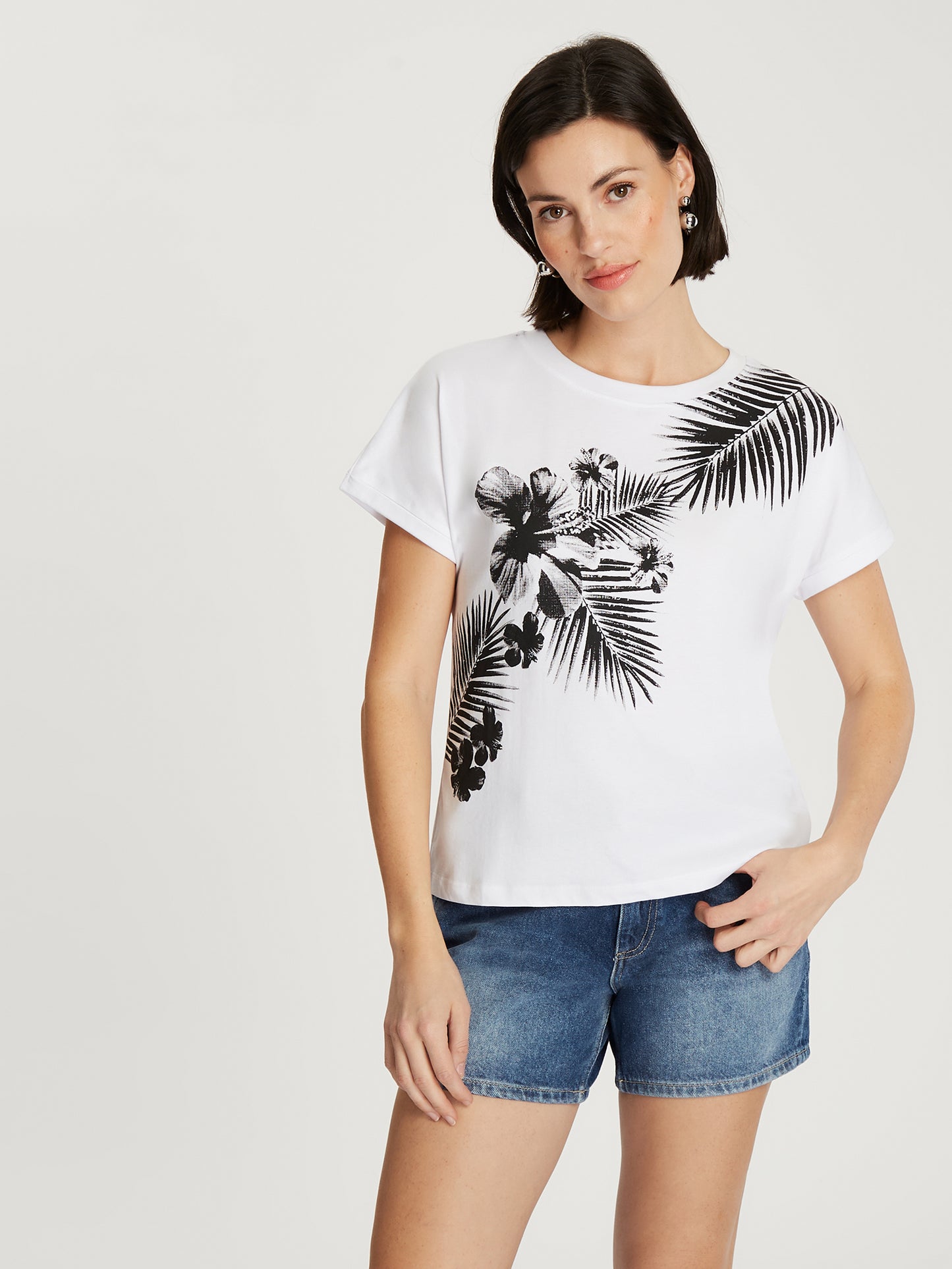 Damen Regular T-Shirt in weiß