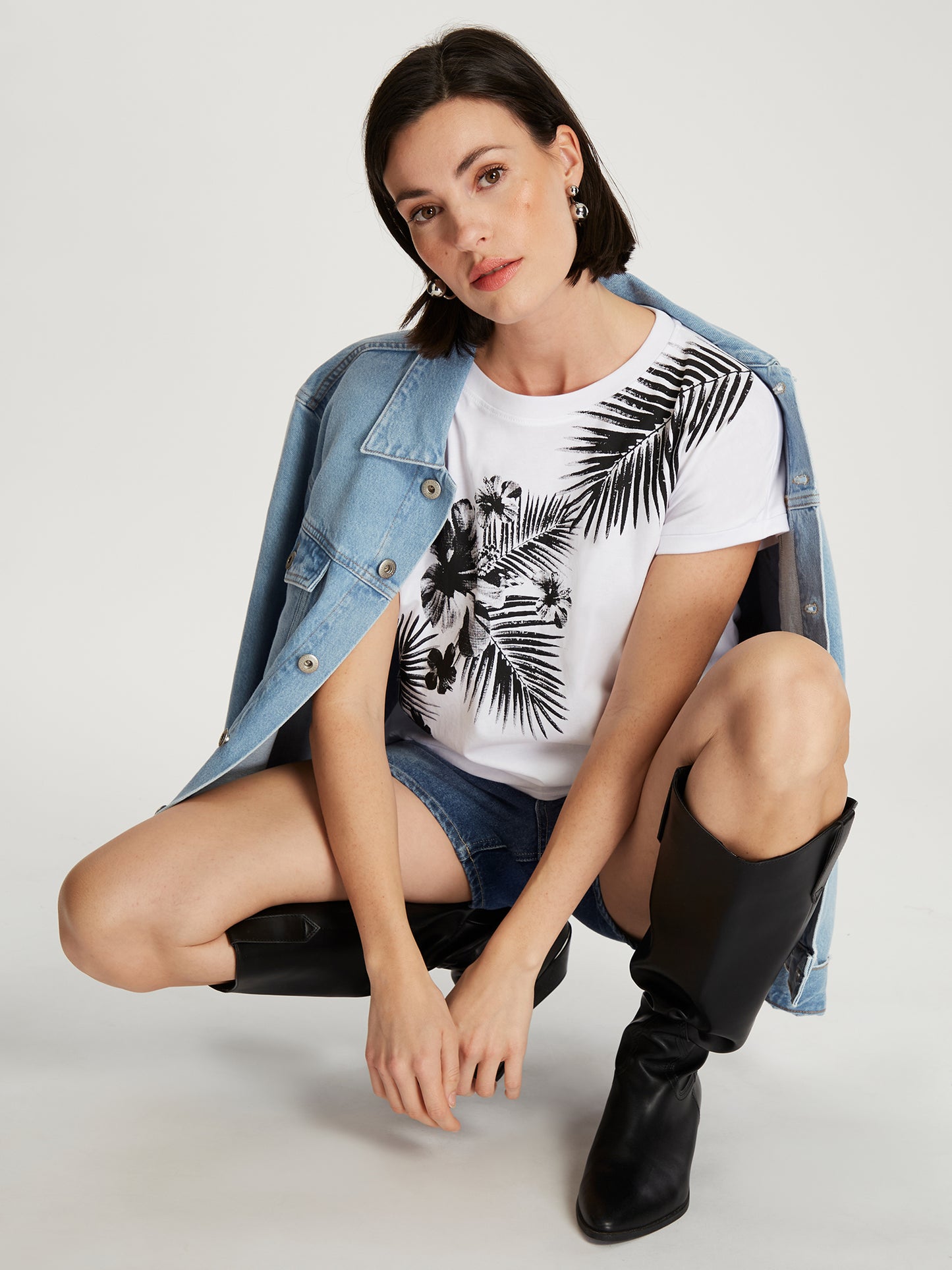 Damen Regular T-Shirt in weiß