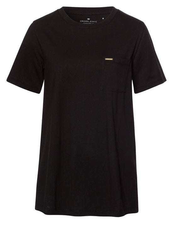 Damen Regular T-Shirt in schwarz
