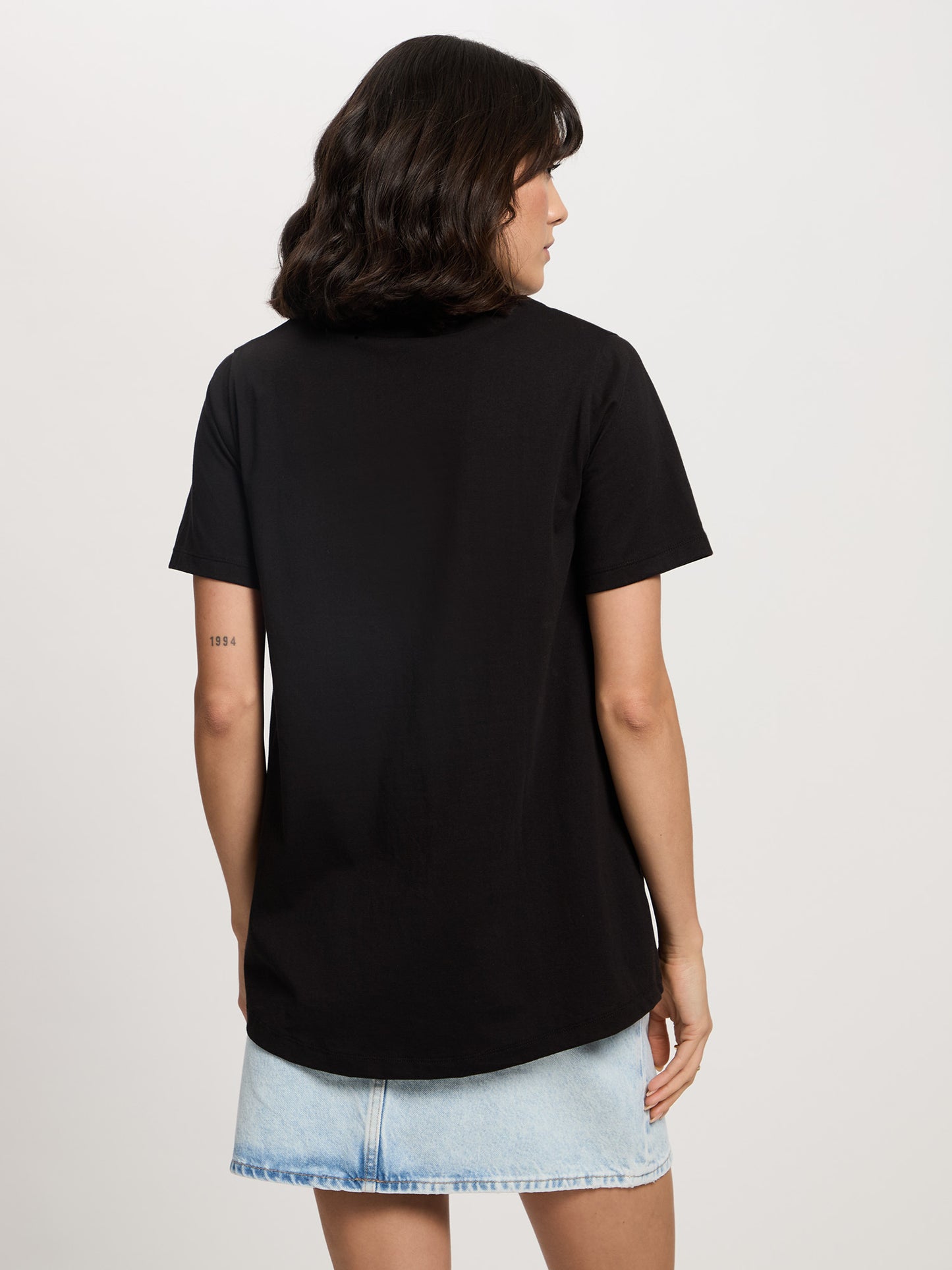 Damen Regular T-Shirt in schwarz