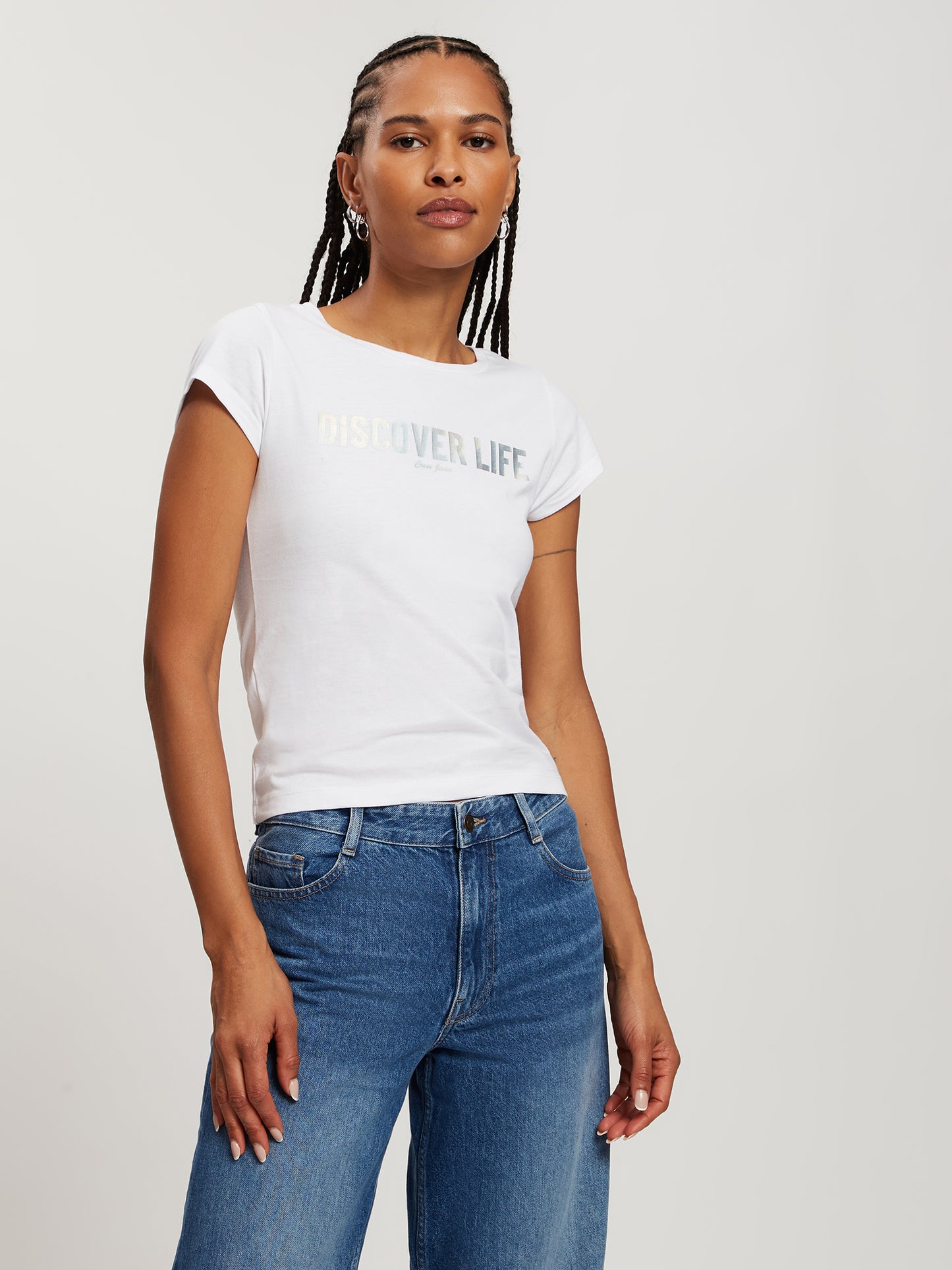Damen Regular T-Shirt in weiß