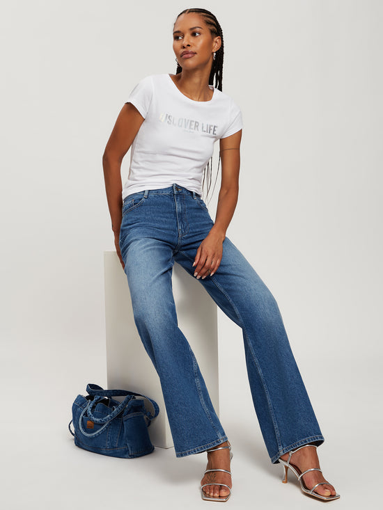 Damen Regular T-Shirt in weiß