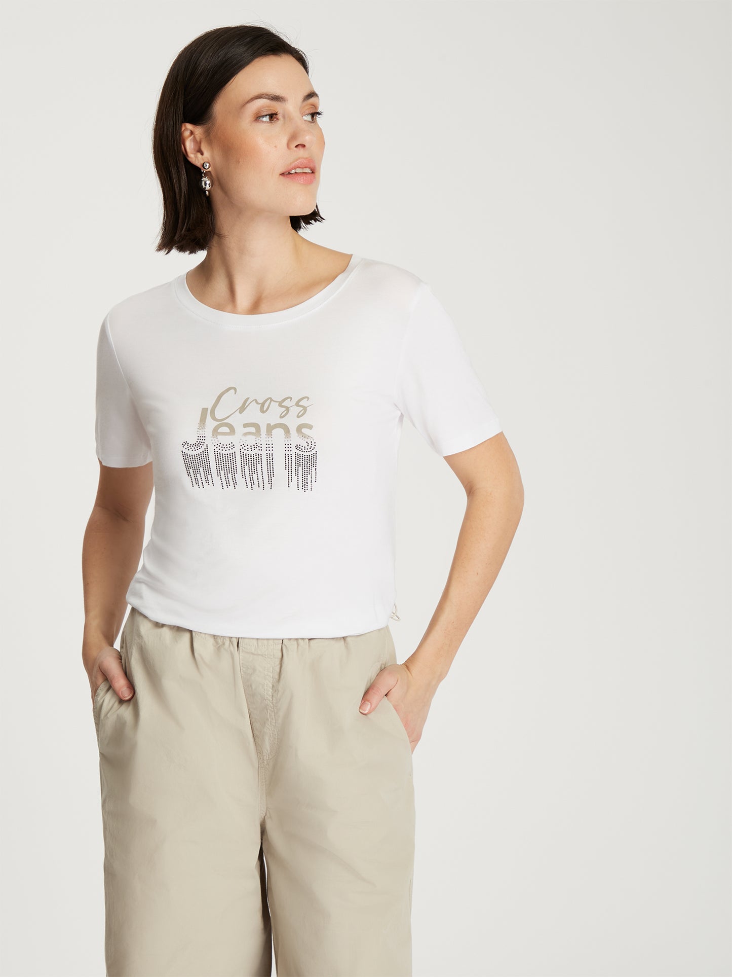 Damen Slim T-Shirt in weiß
