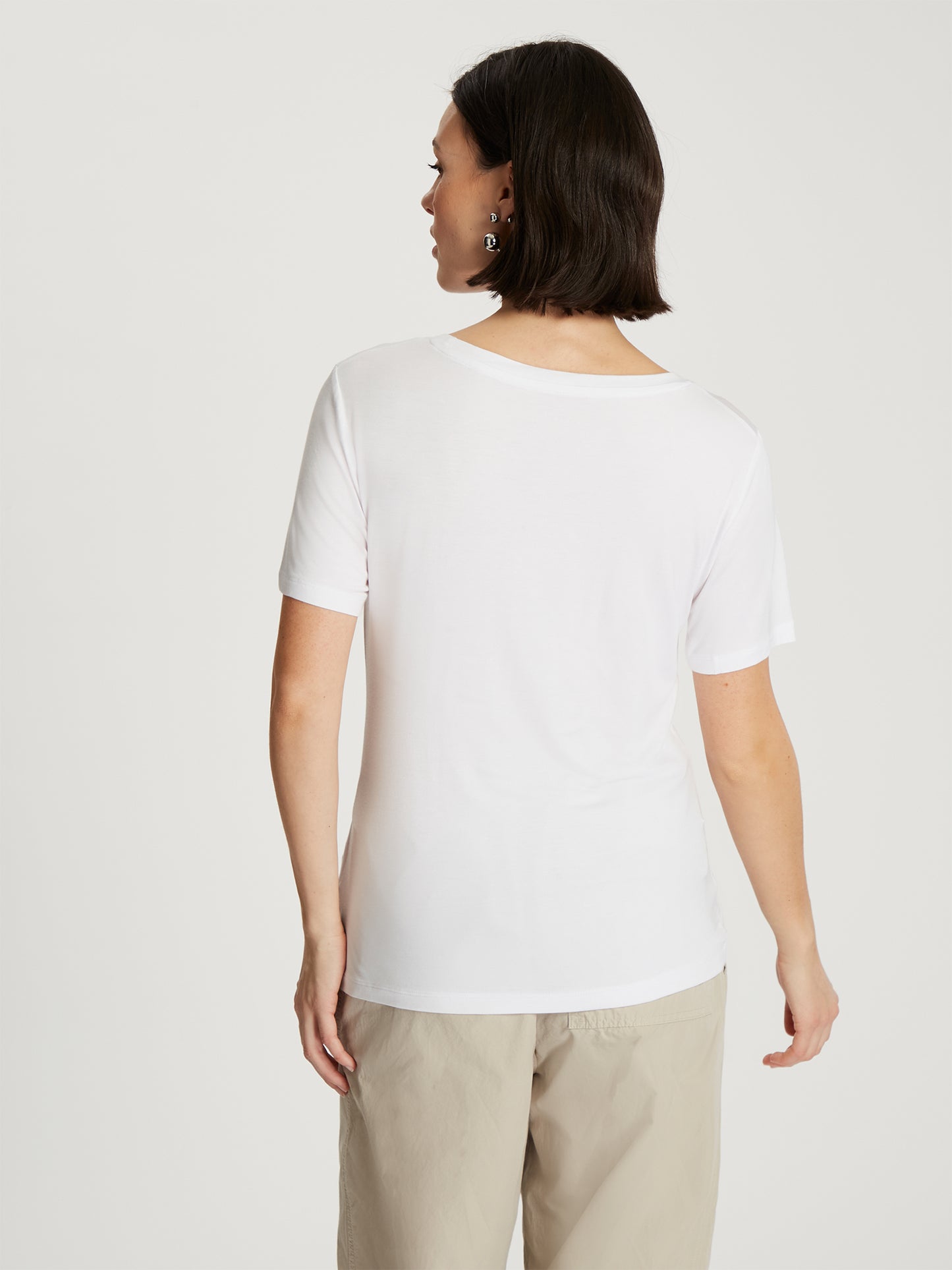 Damen Slim T-Shirt in weiß