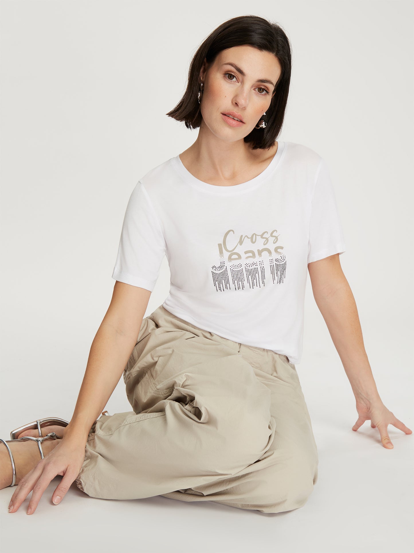 Damen Slim T-Shirt in weiß