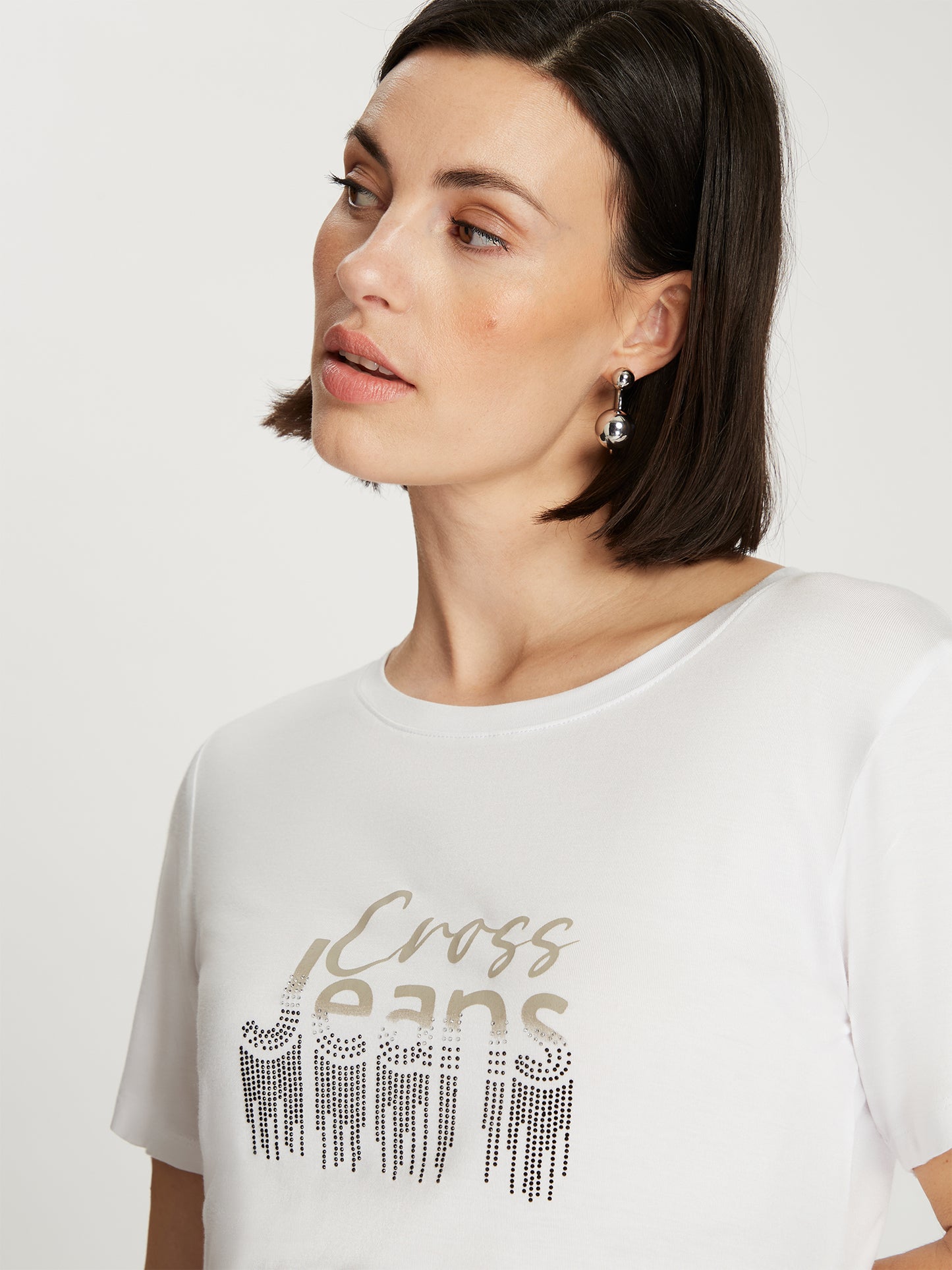 Damen Slim T-Shirt in weiß