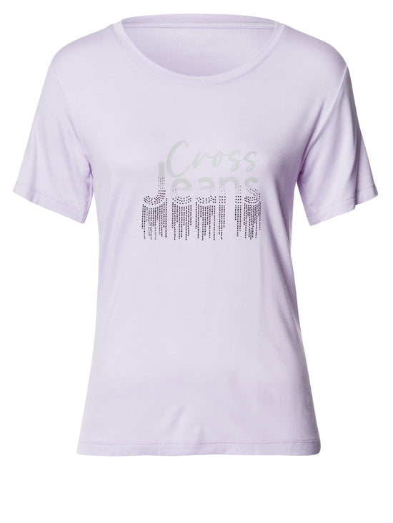 Damen Slim T-Shirt in hellem violett
